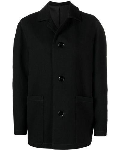 Lemaire Curved-shoulder Button-front Jacket - Black