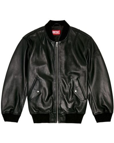 DIESEL L-Pritts-New Lederjacke - Schwarz