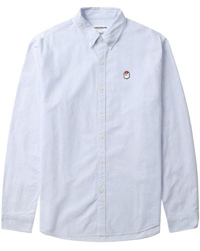 Chocoolate Pinstripe-pattern Cotton Shirt - Blue