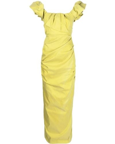 Rachel Gilbert Vestido de fiesta Kalina con hombro descubierto - Amarillo