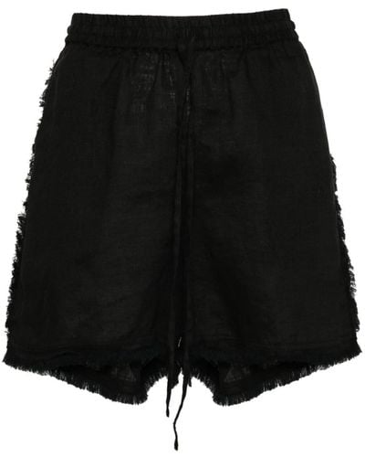 P.A.R.O.S.H. Logo-embroidered frayed shorts - Nero