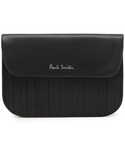 Paul Smith Shadow Stripe Leather Wallet - Black
