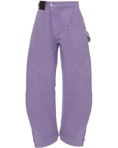 JW Anderson Organic Cotton Loose Fit Trousers - Purple