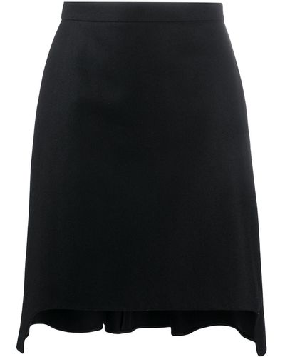 Alexander McQueen Falda acampanada con pliegues - Negro