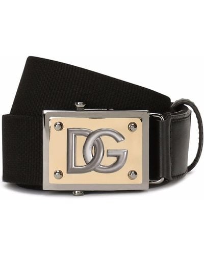 Dolce & Gabbana Gürtel mit Logo-Schnalle - Schwarz