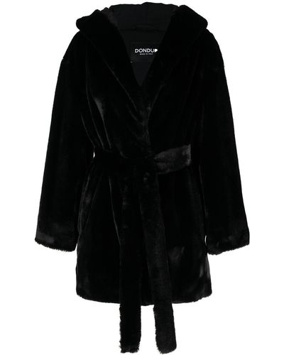 Dondup Belted Faux-fur Coat - Black
