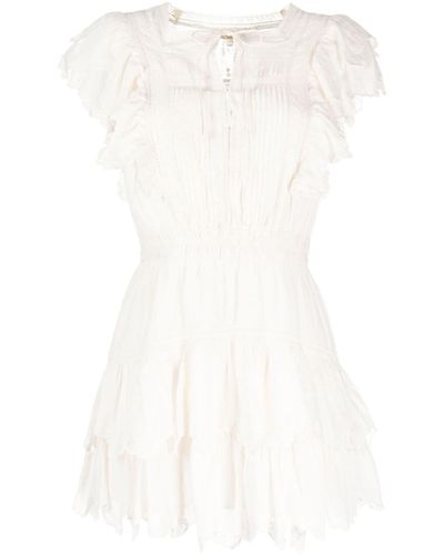 LoveShackFancy Darryl Ruffled Mini Dress - White