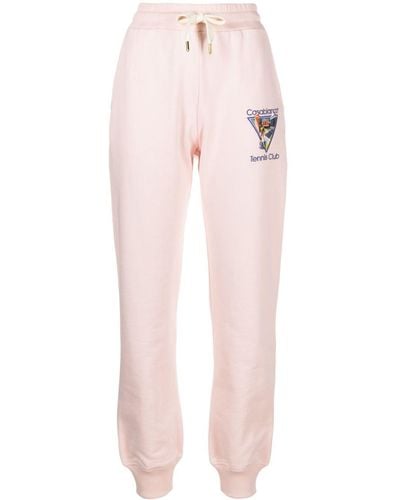 Casablancabrand Tennis Club-embroidery Track Trousers - Pink