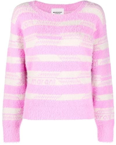 Isabel Marant Orson Intarsia-knit Logo Sweater - Pink