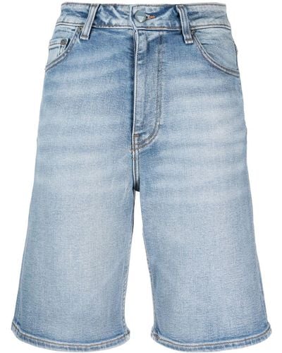 Ganni Short en jean à taille haute - Bleu
