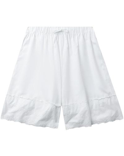 Simone Rocha Broderie-anglaise Cotton Shorts - White