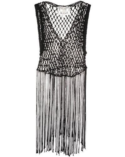 Forte Forte Macramé Fringed-hem Top - Black