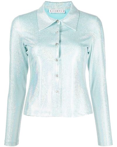 In the mood for love Metallic Blouse - Blauw