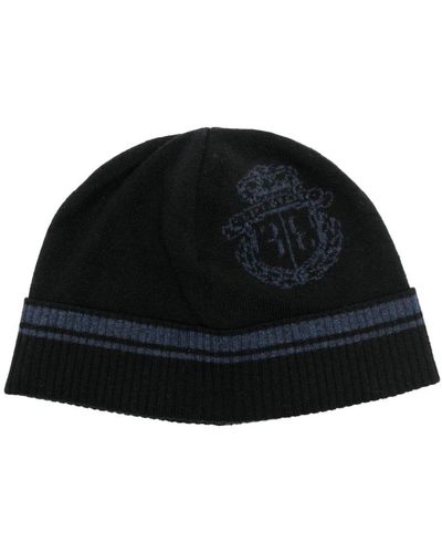 Billionaire Intarsia-knit Ribbed Beanie - Black