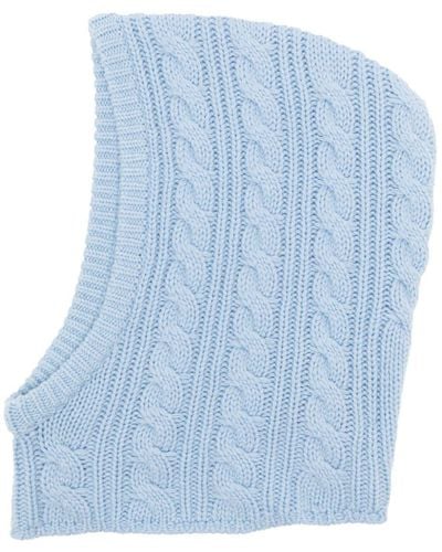 Mr. Mittens Cable-knit Wool-cashmere Balaclava - Blue