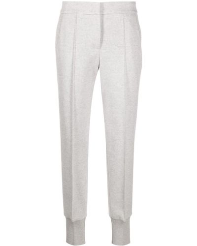 Peserico Cotton-blend Tapered Trousers - White