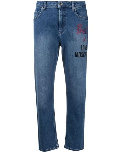 Love Moschino Logo Print Straight-leg Jeans - Blue
