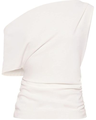 Nicholas Arlina Ruched One-shoulder Top - White