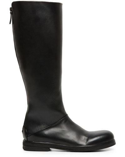 Marsèll Back Zip Leather Boots - Black