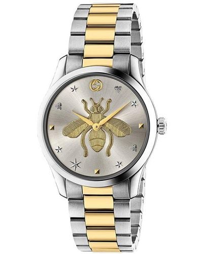 Gucci G-timeless 38mm Stainless Steel And Pvd-plated Watch - Metallic