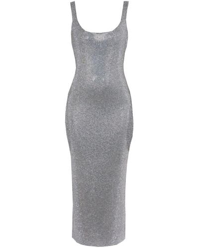 16Arlington Hornet Midi Dress - Women's - Cotton/silk - Grey