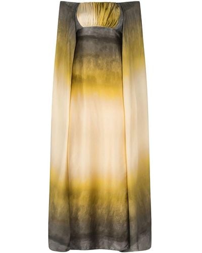 Silvia Tcherassi Cailin Gradient-effect Silk Gown - Yellow