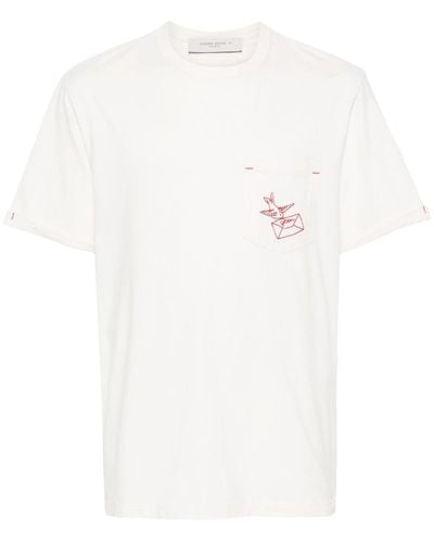 Golden Goose T-Shirt mit Stickerei - Weiß