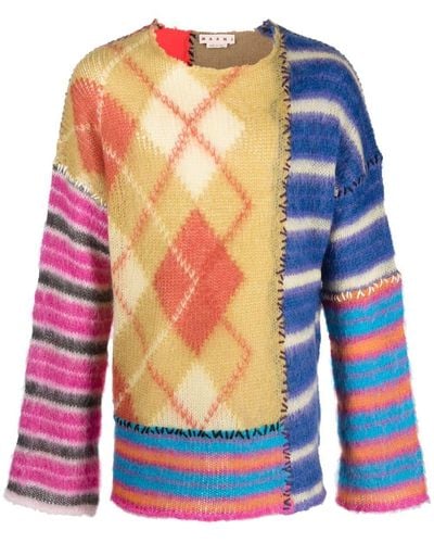 Marni パッチワーク セーター - ブルー