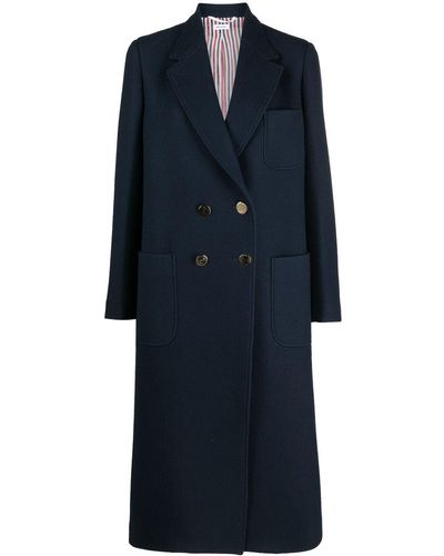 Thom Browne Double-breasted Overcoat - Blue