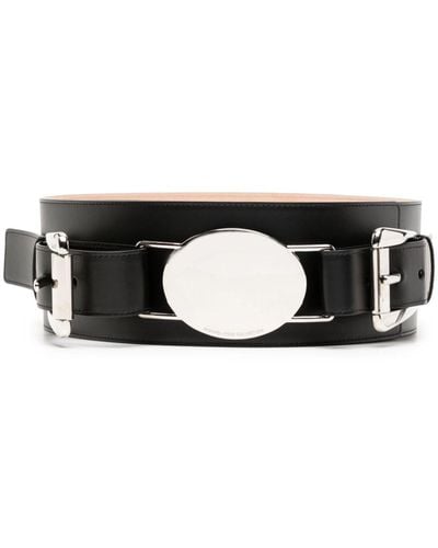 Michael Kors Double-buckle Leather Belt - Black