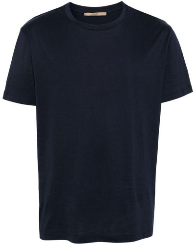 Nuur Crew-neck Cotton T-shirt - Blue