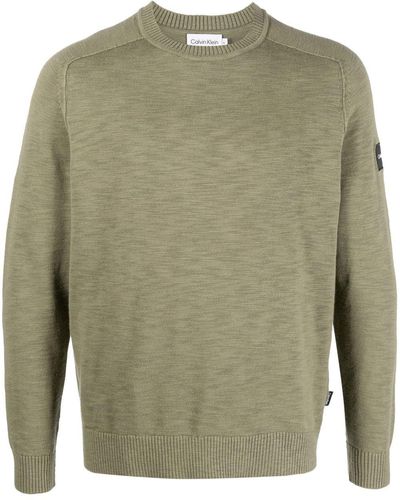 Calvin Klein ロゴパッチ セーター - グリーン