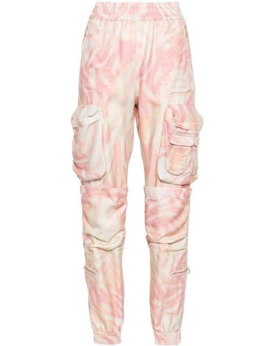 DIESEL Zebra-Print Twill Cargo Pants - Pink