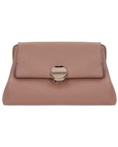 Chloé Penelope Leather Clutch Bag - Pink