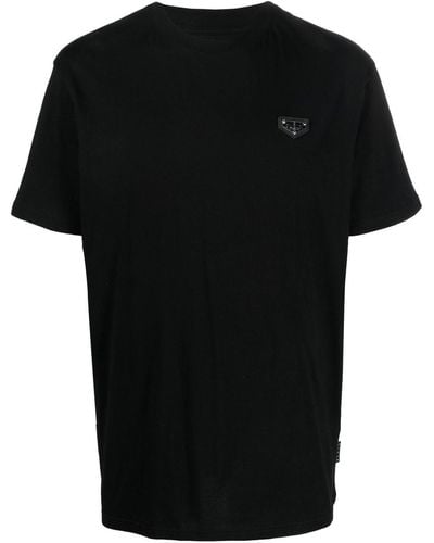 Philipp Plein T-shirt girocollo con applicazione - Nero