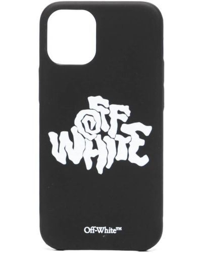 Off-White c/o Virgil Abloh Iphone 12 Hoesje Met Logo - Zwart