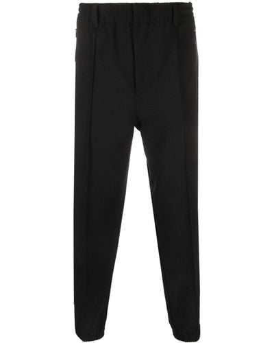 Emporio Armani Elasticated-waist Slim-cut Trousers - Black