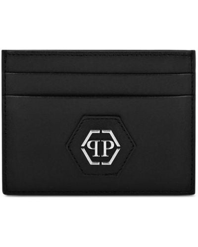 Philipp Plein Logo-plaque Leather Cardholder - Black