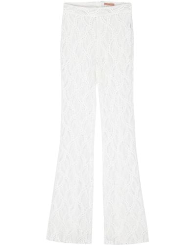 Ermanno Scervino Lace-embroidered Flared Trousers - White