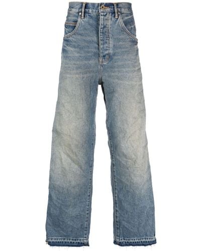 Purple Brand Zip-embellished Straight-leg Jeans - Blue