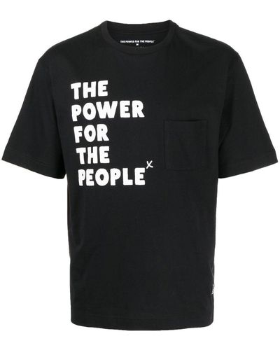 The Power for the People Logo Print Short-sleeve T-shirt - Black