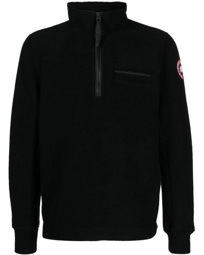 Canada Goose Lawson Logo-print Fleece Sweatshirt - Black