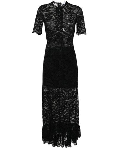 Rabanne Floral-lace Maxi Dress - Black