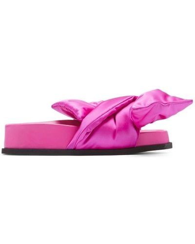 N°21 Bow Silk-satin Platform Sandals - Pink