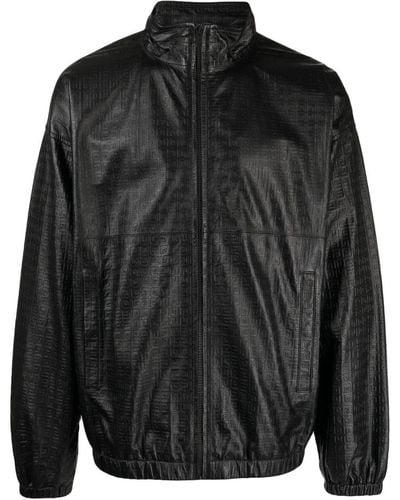 Givenchy Embossed-4g Leather Jacket - Black