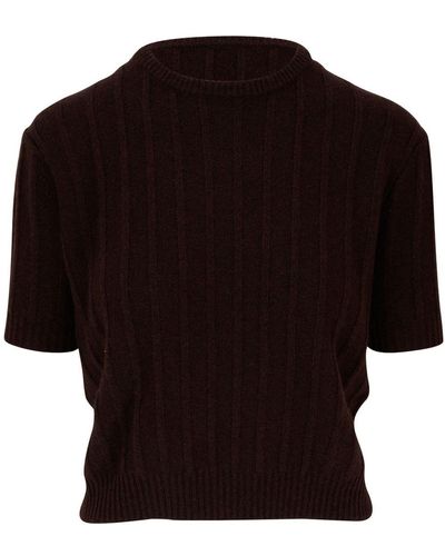 Khaite Short-sleeve Cashmere Top - Black