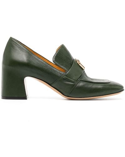 Madison Maison Lock 70mm Leather Court Shoes - Green