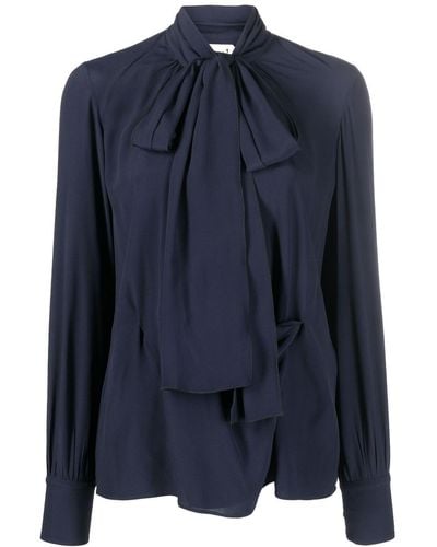 N°21 Draped Pussy-bow Blouse - Blue