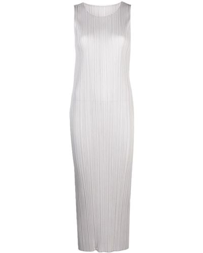 Pleats Please Issey Miyake New Colorful Basics Pleated Dress - White