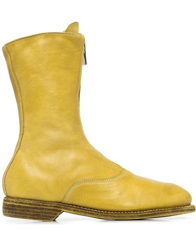 Guidi Soft Leather Mid-calf Boots - Yellow
